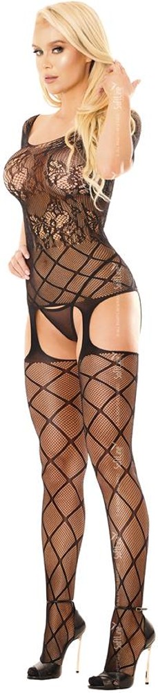 Softline 4738 Scarlett bodystocking in rete trasparente