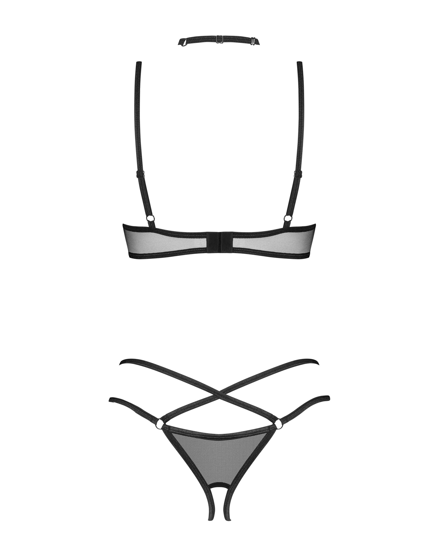 Obsessive Donarella Crotchless completino intimo nero pizzo