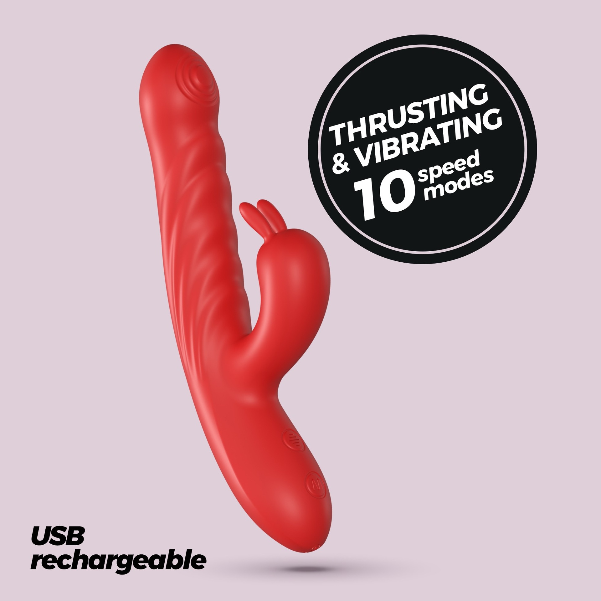 Crushious Lapin vibratore rabbit rosso silicone
