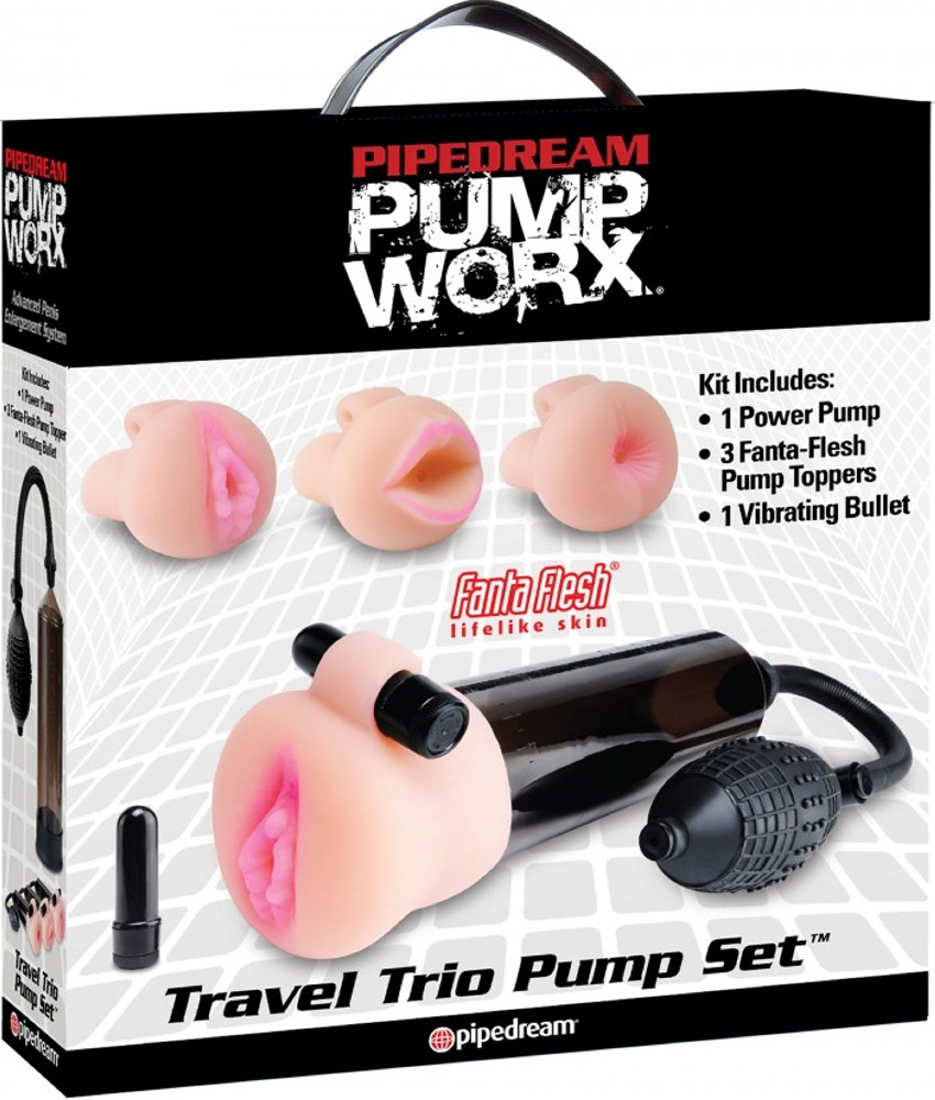 Pipedream Pump Worx Travel Trio Pump Set pompa pene kit 9 pezzi