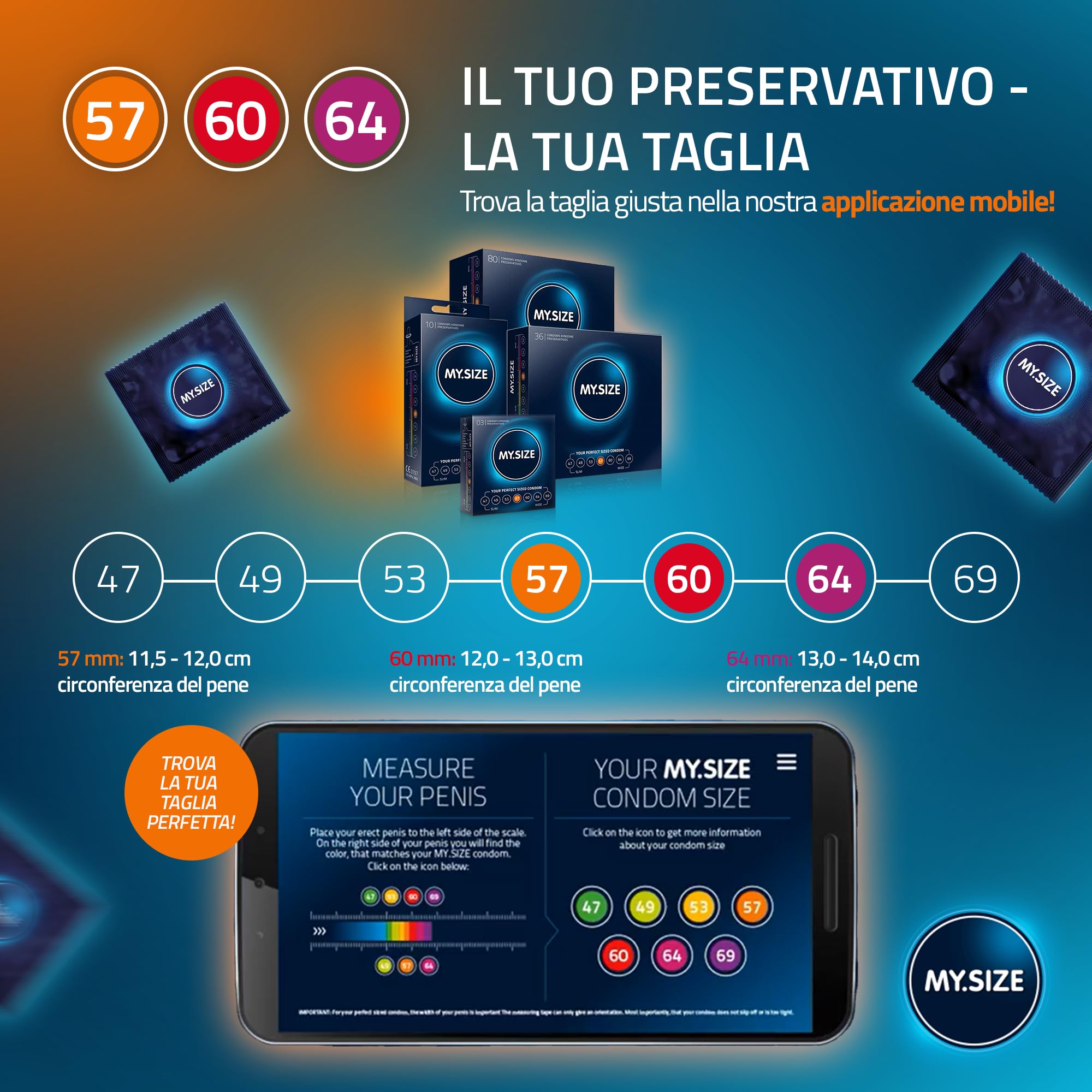 MY.SIZE PRO Classic Preservativi 57-60-64 mm 30 pz Sottili
