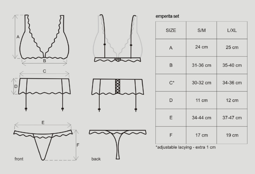 Obsessive Emperita Set completino intimo con reggicalze
