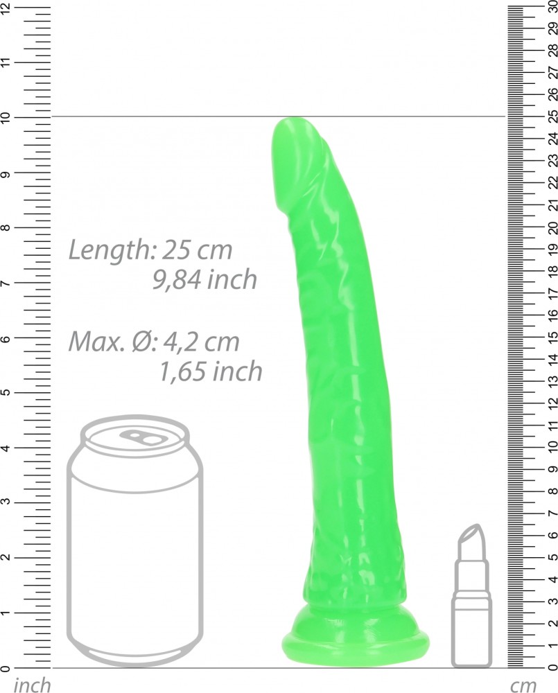 RealRock Glow in the Dark Slim Dildo 9 dildo realistico fosforescente