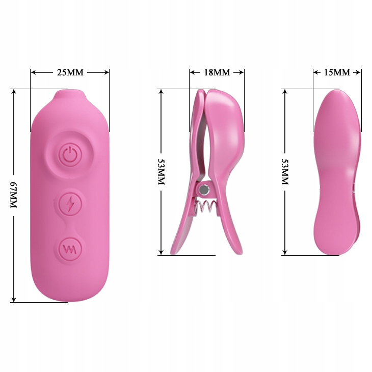 Pretty Love Romantic Wave II pinzette capezzoli rosa vibranti