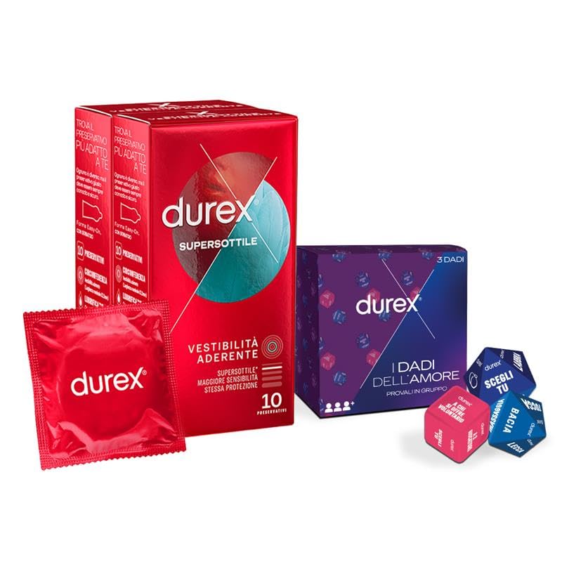 Durex Supersottile Aderente preservativi 20 pezzi misura 52,5 mm