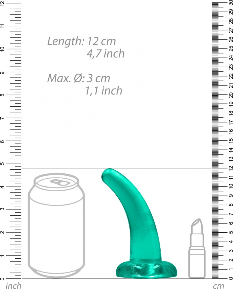 RealRock Crystal Clear 4,7 dildo con ventosa turchese 12 cm