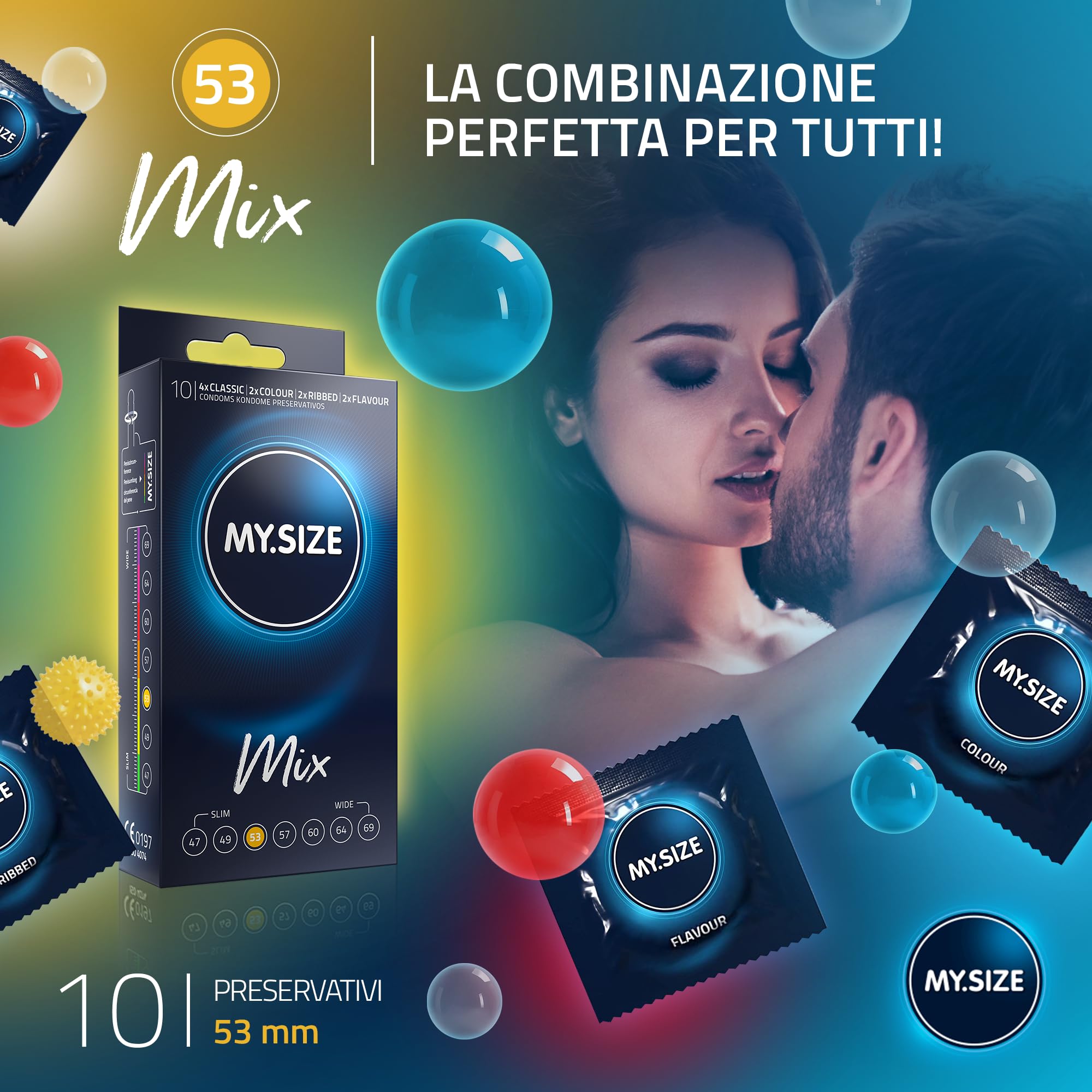 MY.SIZE PRO Mix 53 mm preservativi 10 pezzi assortiti