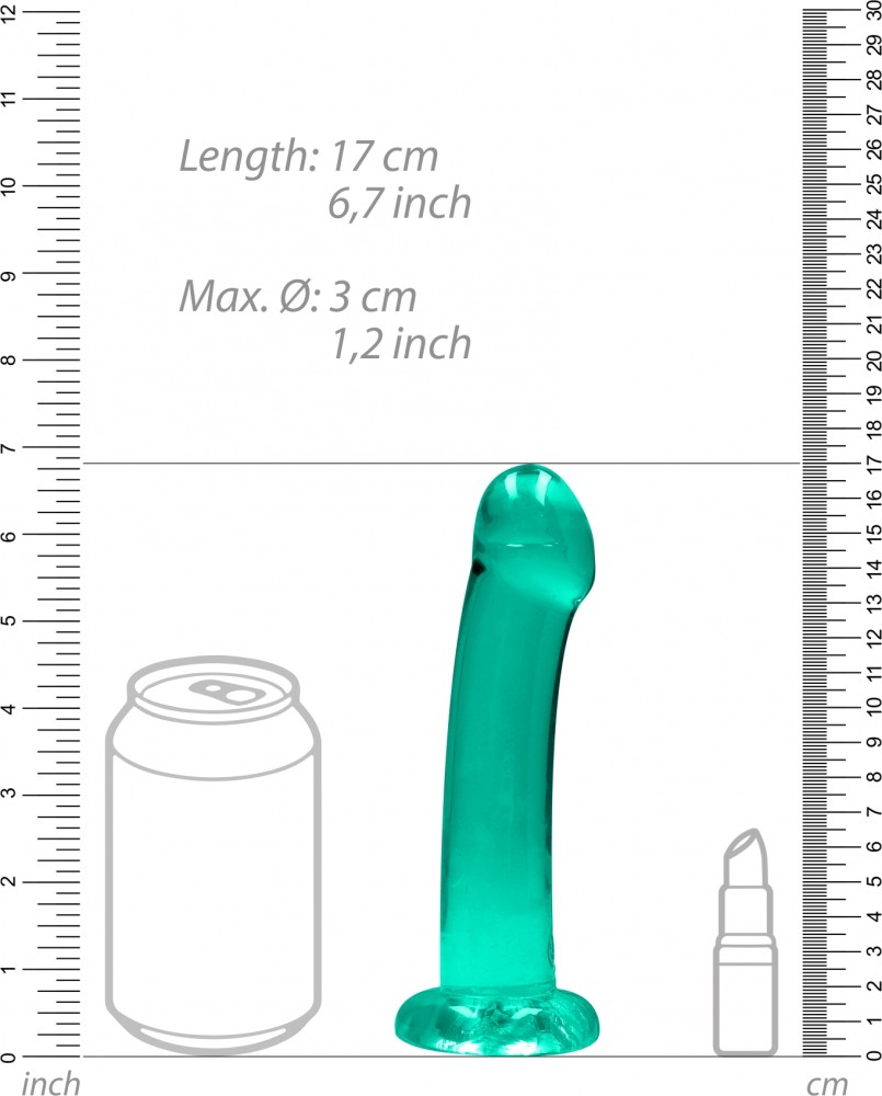 RealRock Crystal Clear 6,7" dildo con ventosa turchese