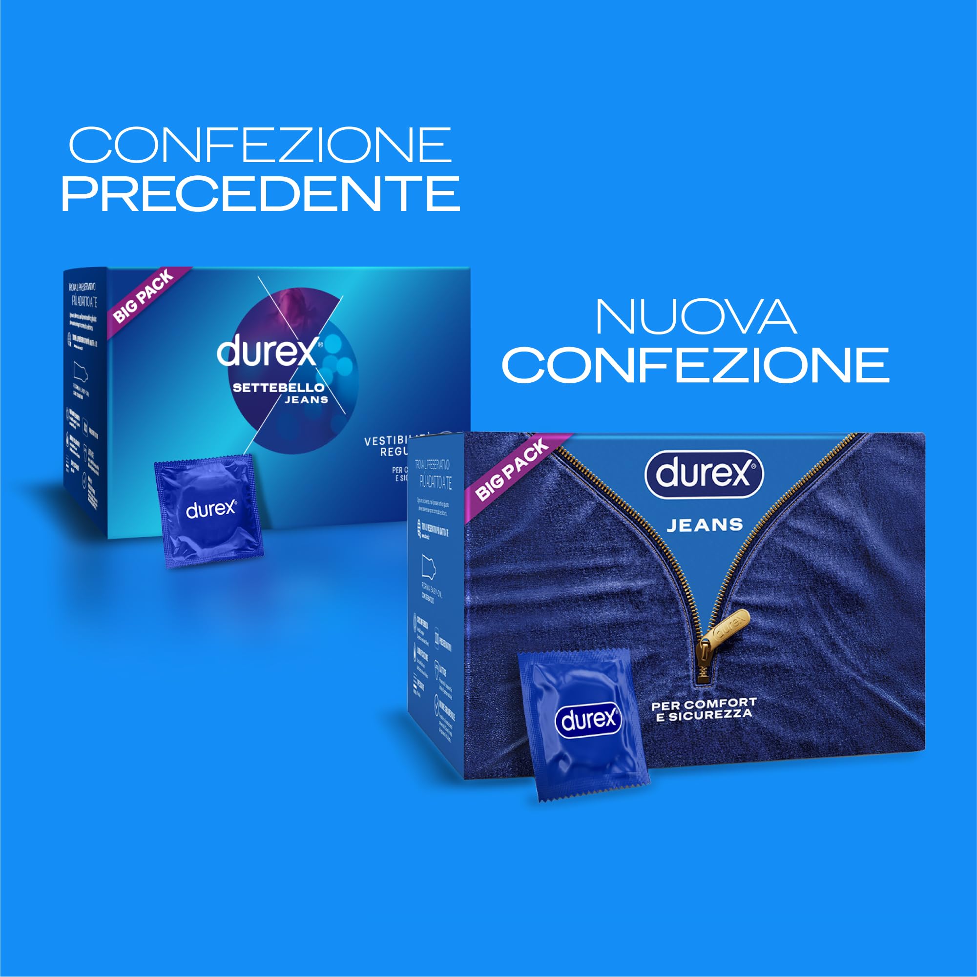 Durex Settebello Jeans Preservativi 100 Pezzi Classici