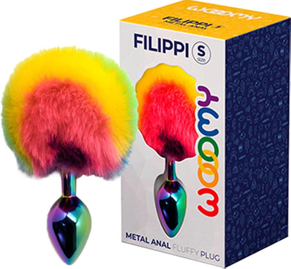 Wooomy Filippi plug anale metallo con coda pride