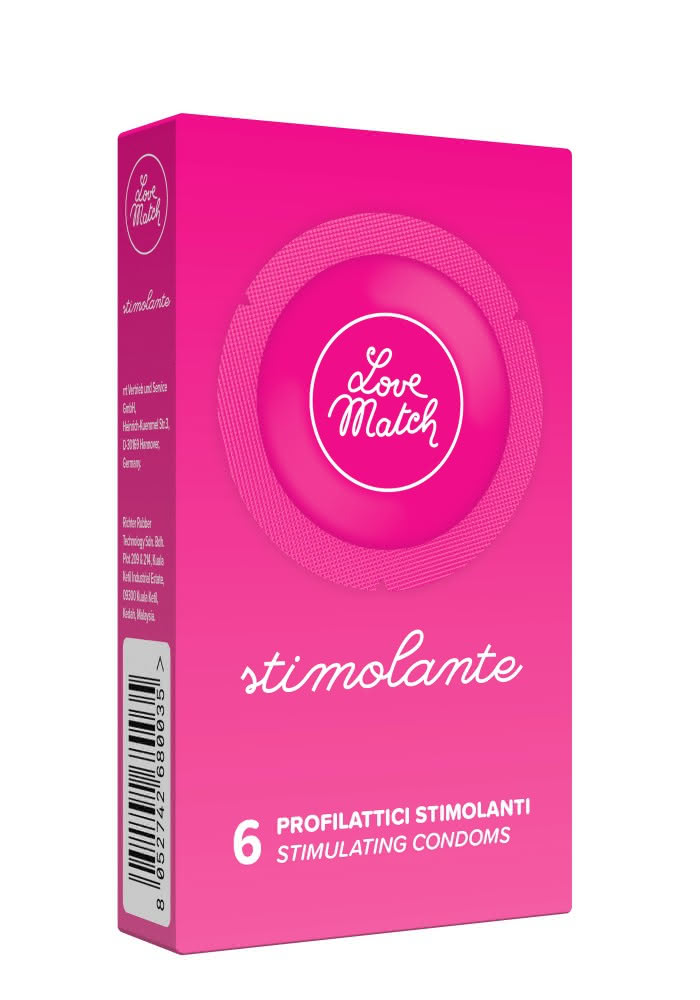 Love Match Stimolante preservativi con rilievi 6 pezzi