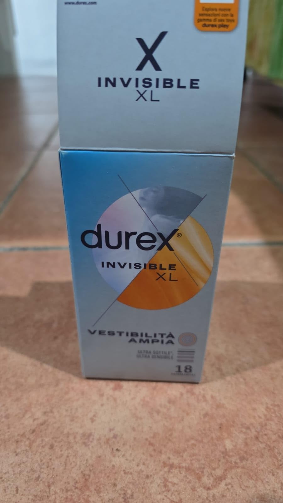 Durex Invisible XL preservativi 18 pezzi misura 60 mm