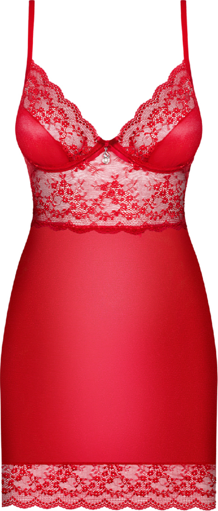 Obsessive Lovica chemise rossa con perizoma in raso