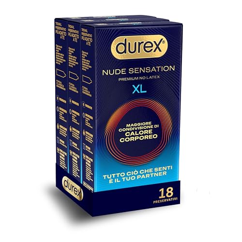 Durex Nude Sensation XL Preservativi 18 Pezzi Senza Lattice