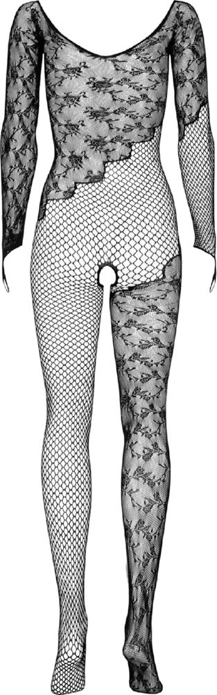 Obsessive F210 catsuit bodystocking pizzo nero maniche lunghe