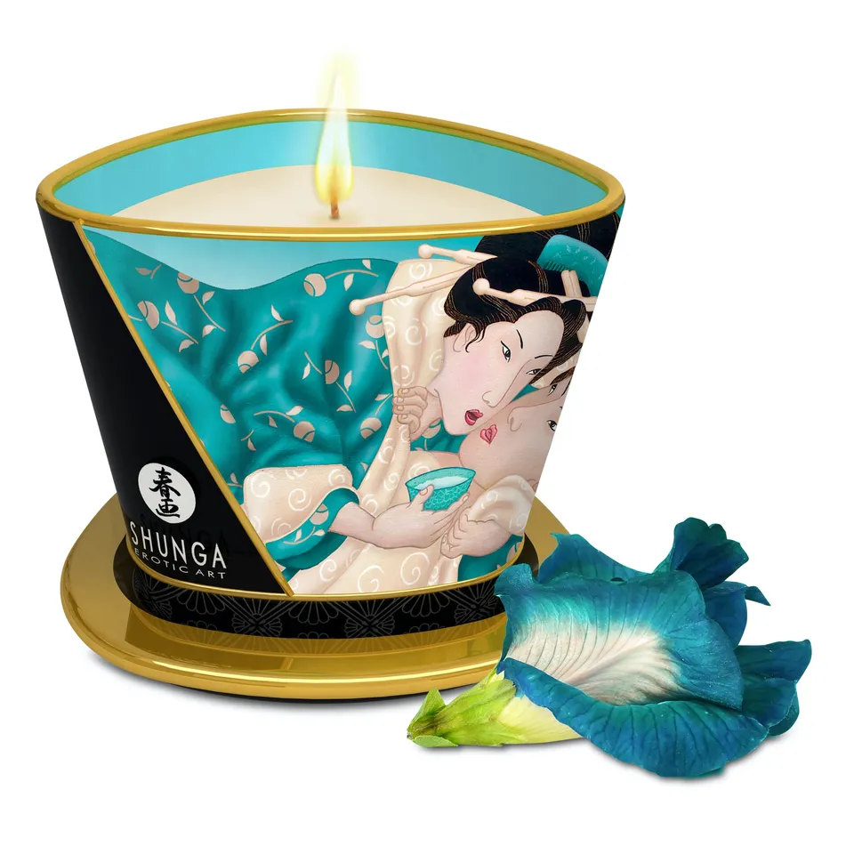 Shunga Erotic Art Sensual candela massaggio fiori isole