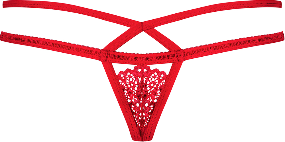 Obsessive 838-THO-3 perizoma rosso pizzo floreale