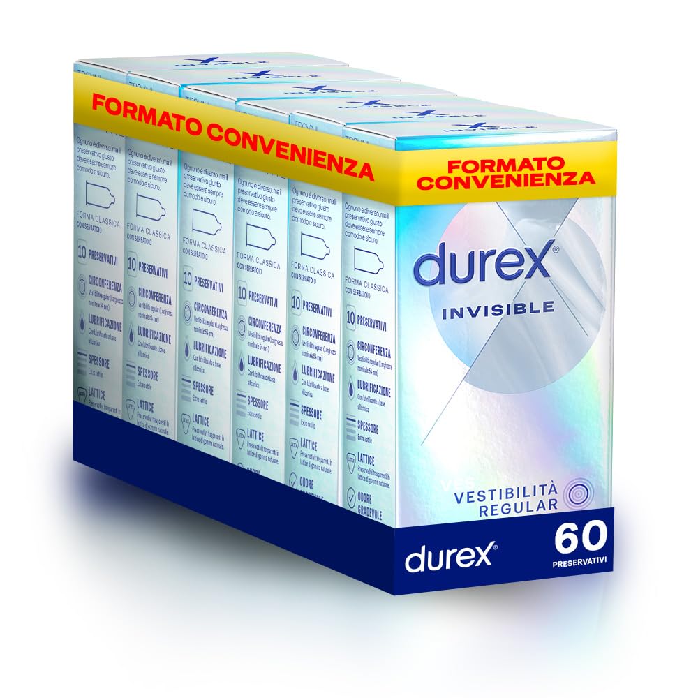 Durex Invisible preservativi ultrasottili 60 pezzi