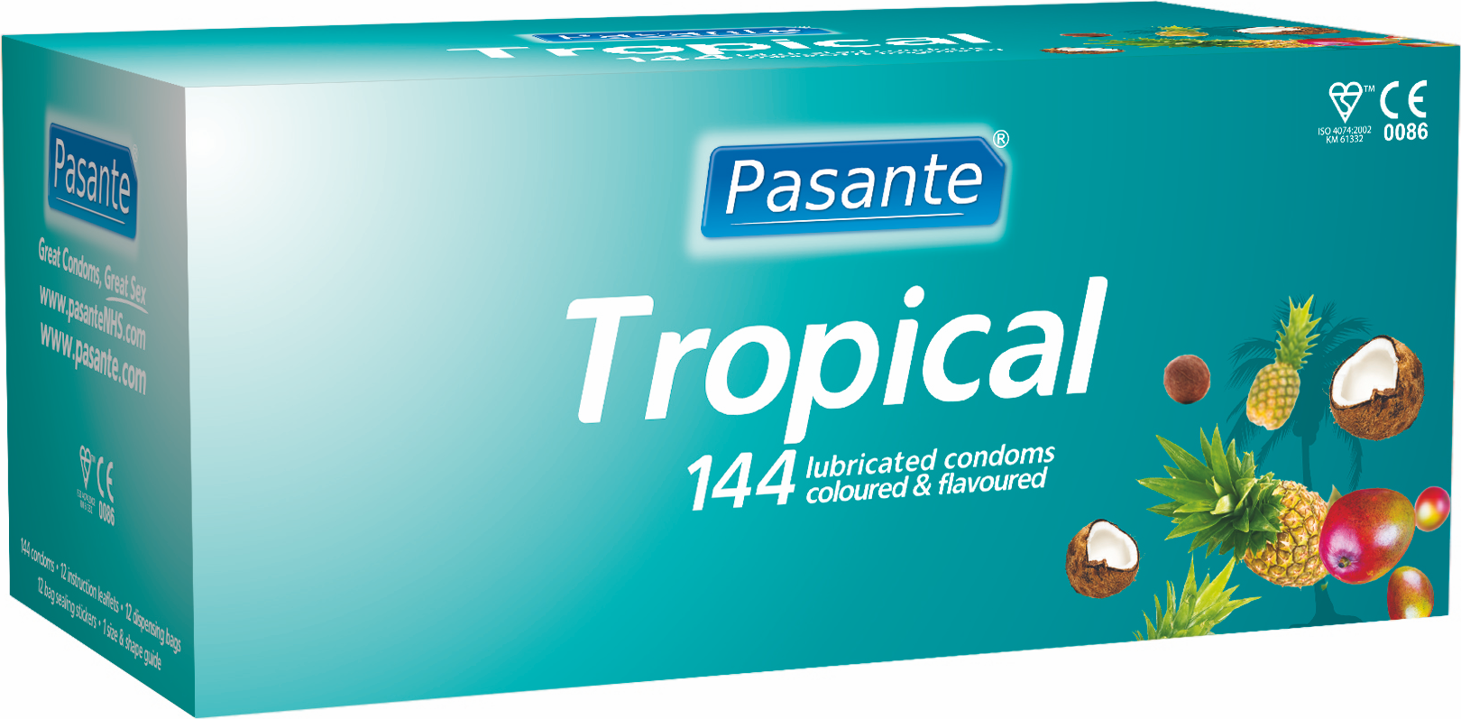 Pasante Tropical preservativi aromatizzati 144 pezzi frutta