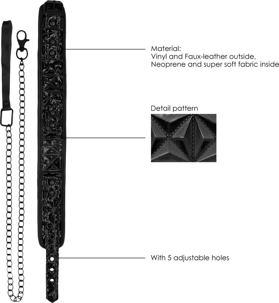 Ouch Luxury Collar collare con guinzaglio 52,5 cm