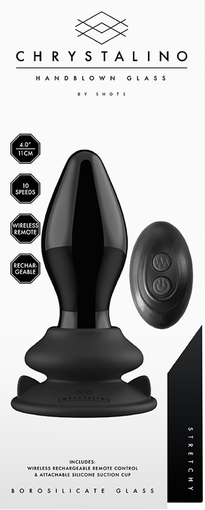 Chrystalino Stretchy plug anale vetro vibrante telecomando