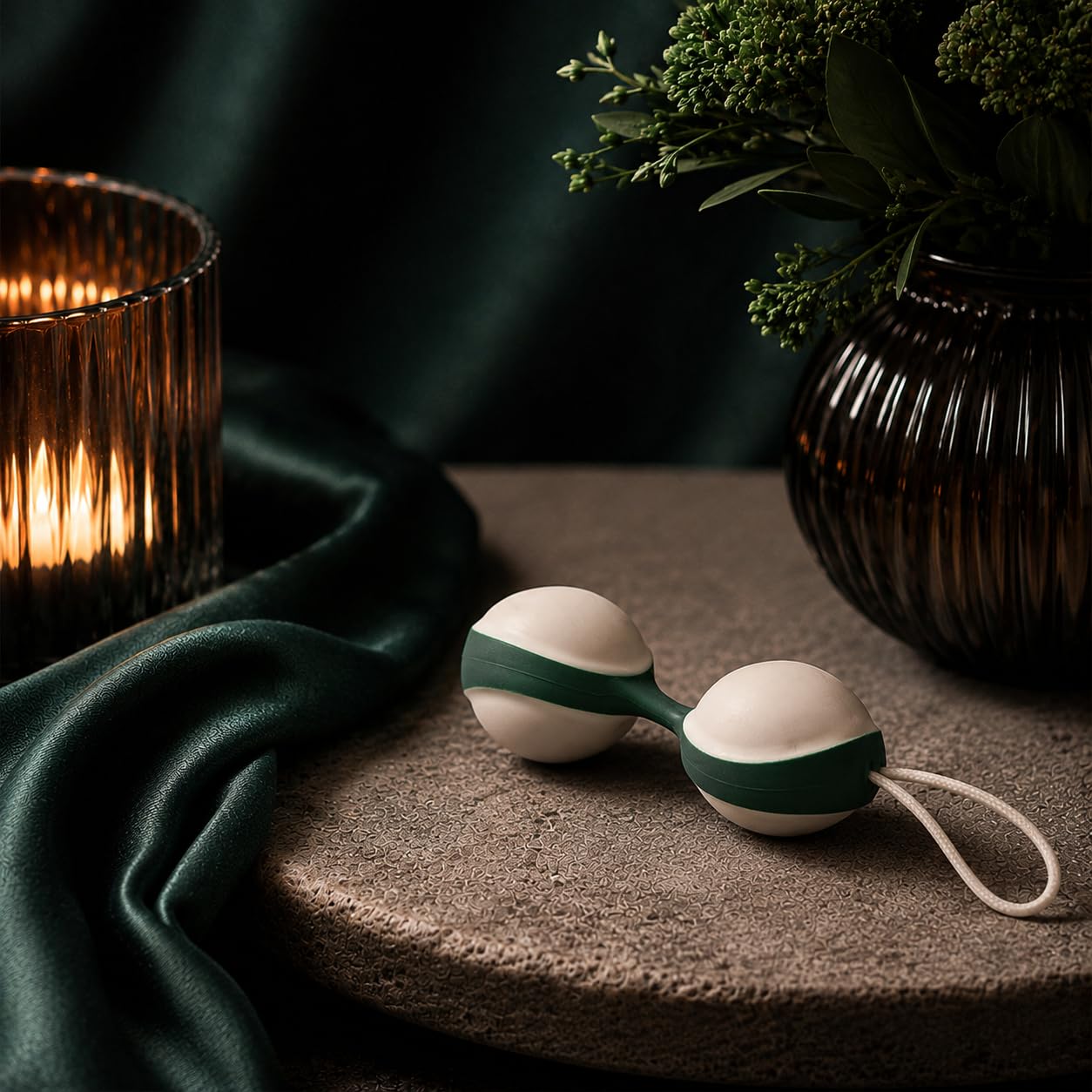 Amor Sfere Vaginali palline cinesi bianco-verde scuro silicone medicale