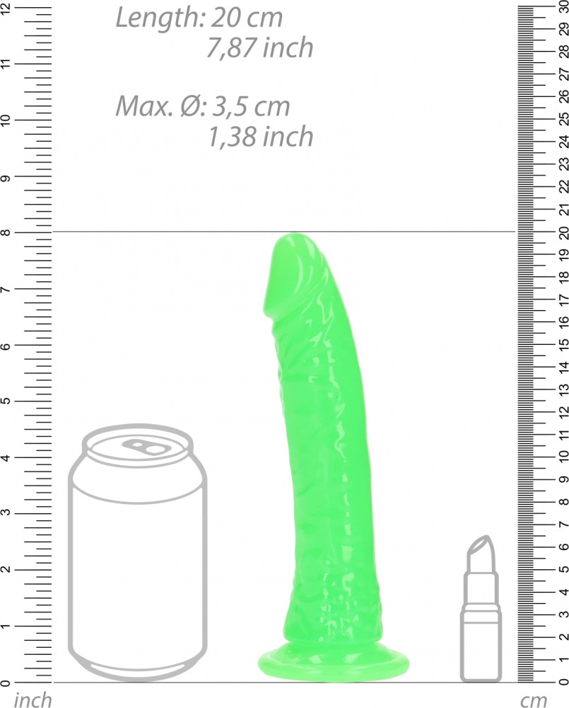 RealRock Slim 7 dildo realistico fosforescente con ventosa