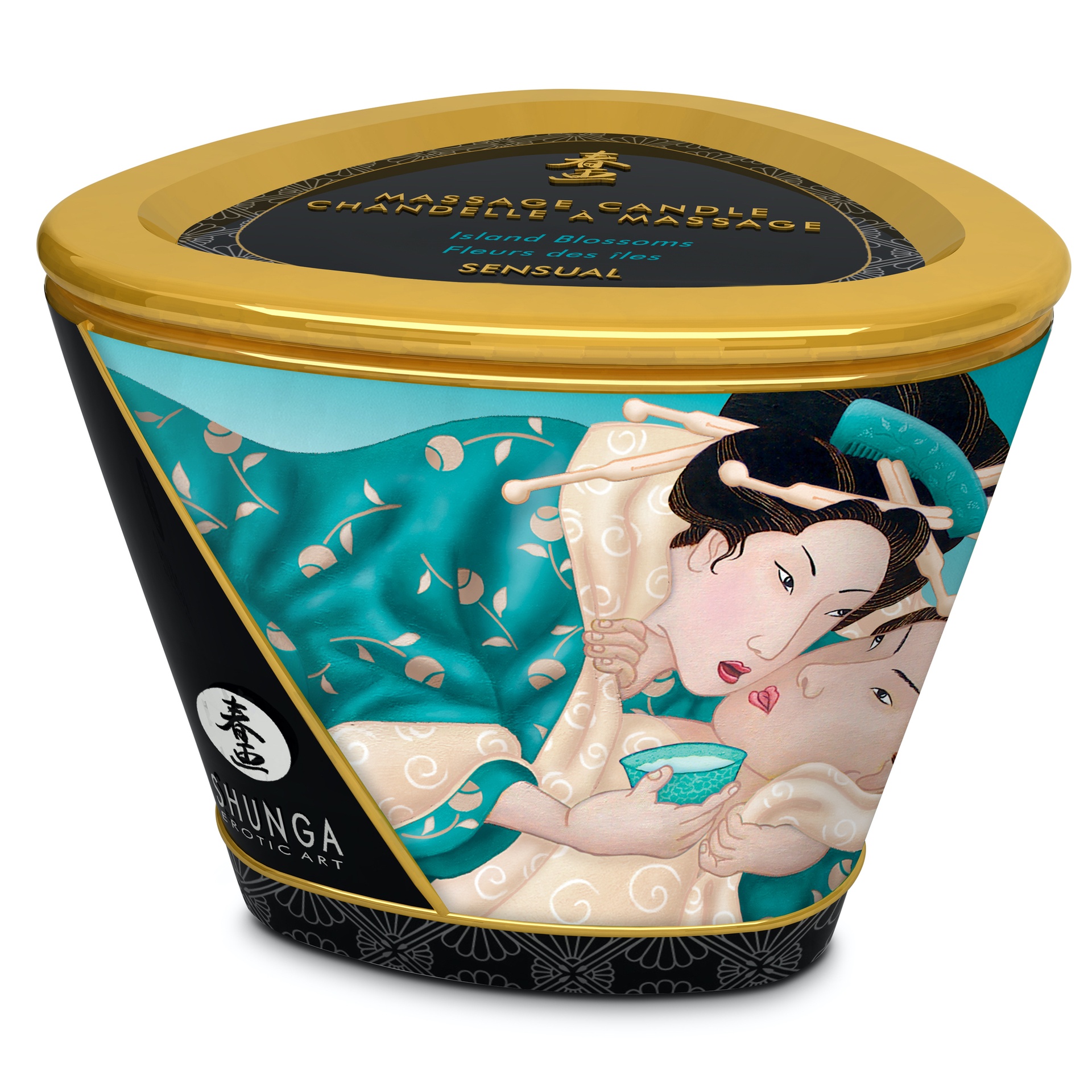 Shunga Erotic Art Sensual candela massaggio fiori isole