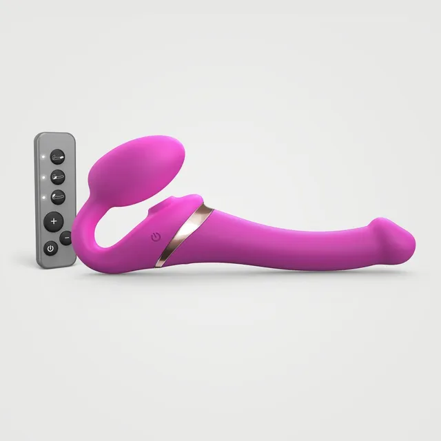 Strap-on-me Multi Orgasm Bendable Strap-On fucsia succhiaclitoride