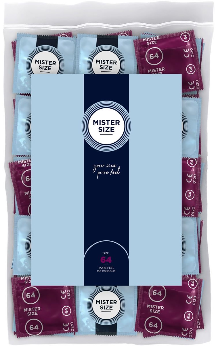 Mister Size 64 mm preservativi lattice 100 pezzi misura grande