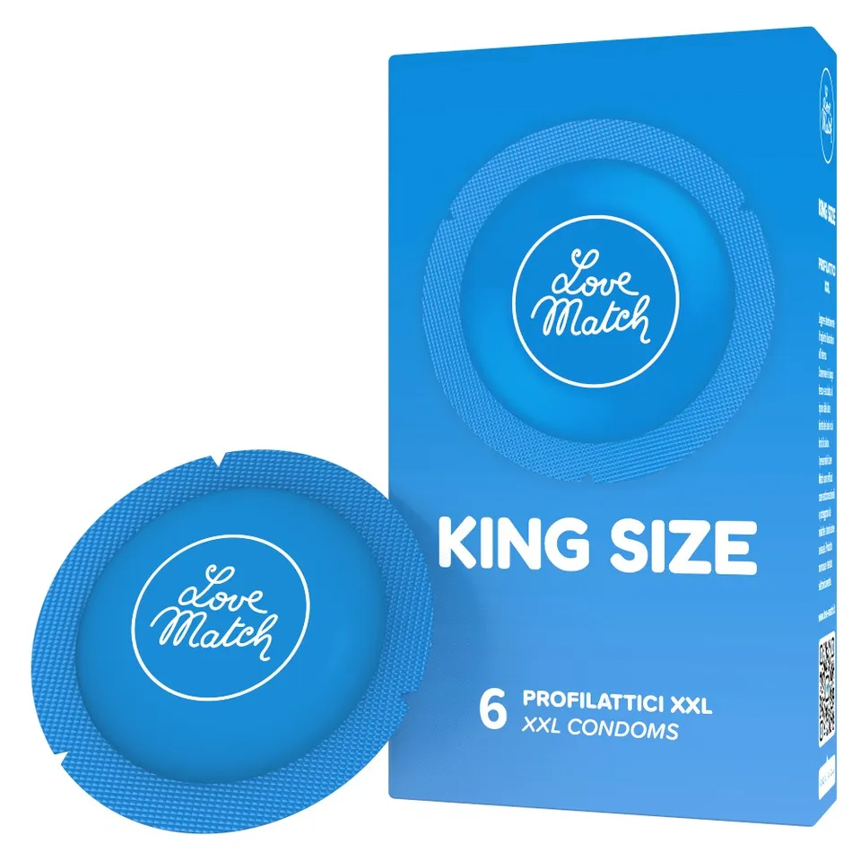 Love Match King Size preservativi XXL lattice 60 mm comodi