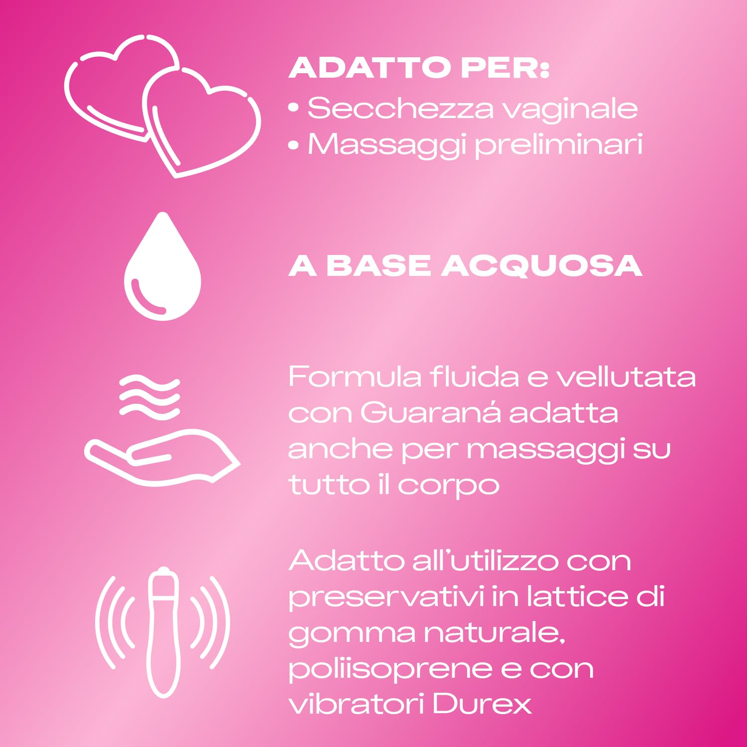 Durex Massage 2in1 Gel Lubrificante Guarana 2x200 ml Base Acqua