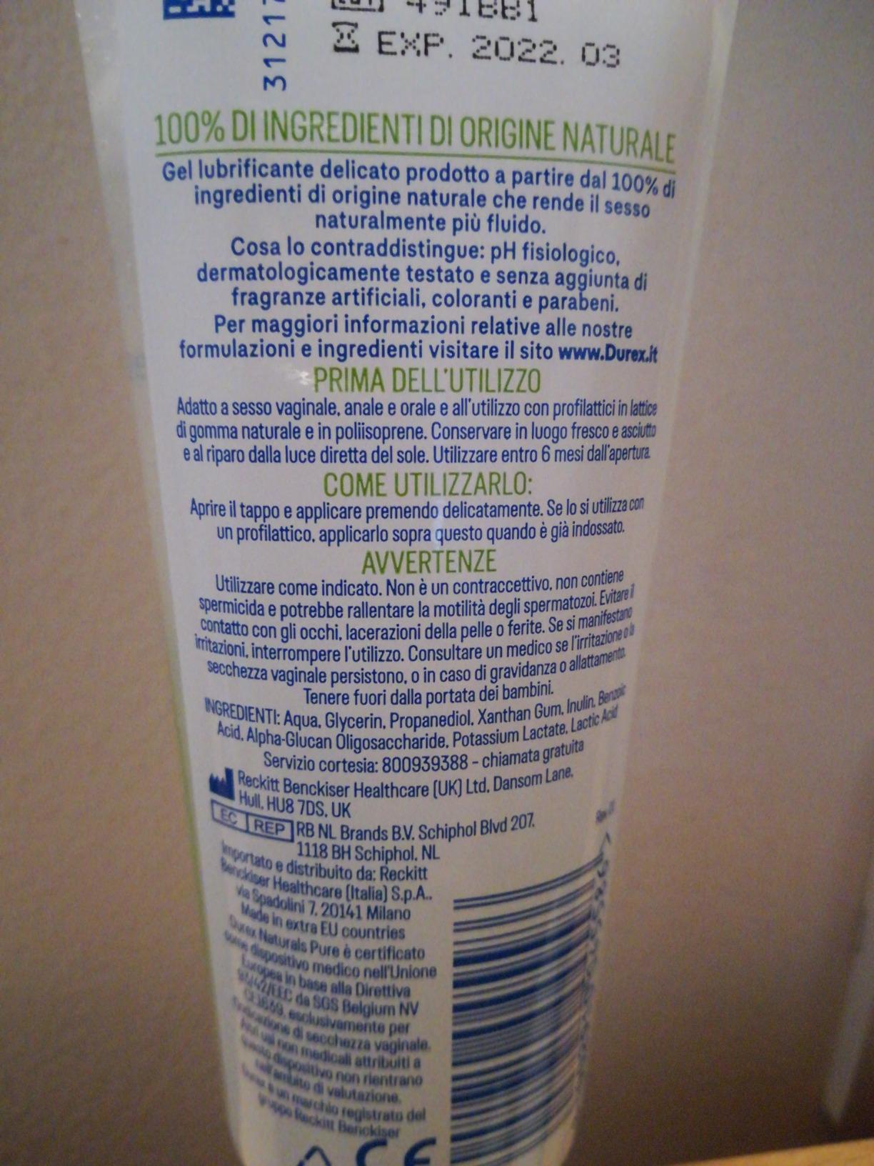 Durex Naturals gel lubrificante intimo naturale 200 ml