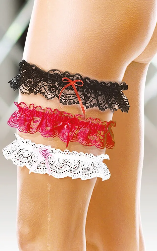 Softline Garter 7401 giarrettiera pizzo nero con fiocco