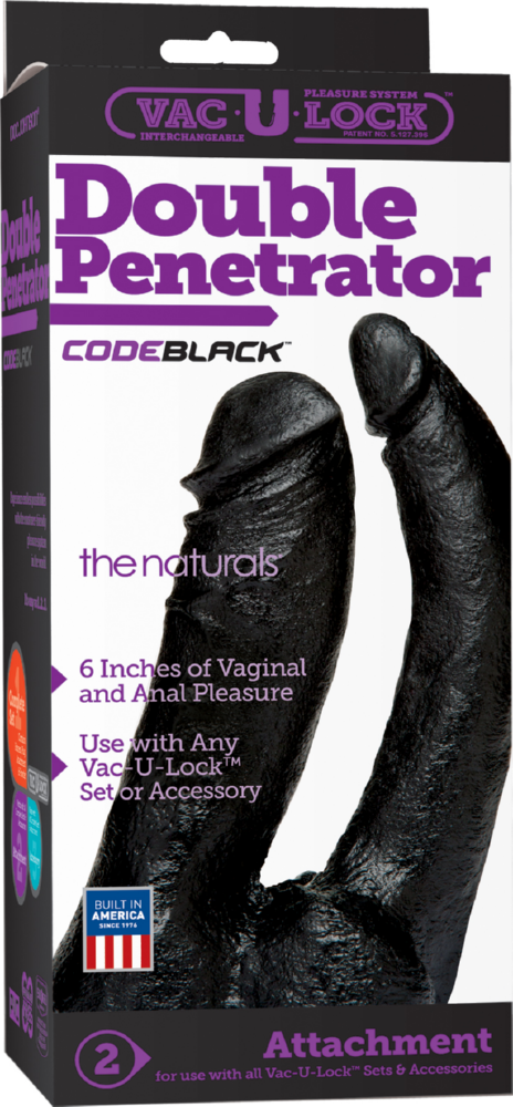 Doc Johnson CodeBlack Double Penetrator dildo doppio nero PVC