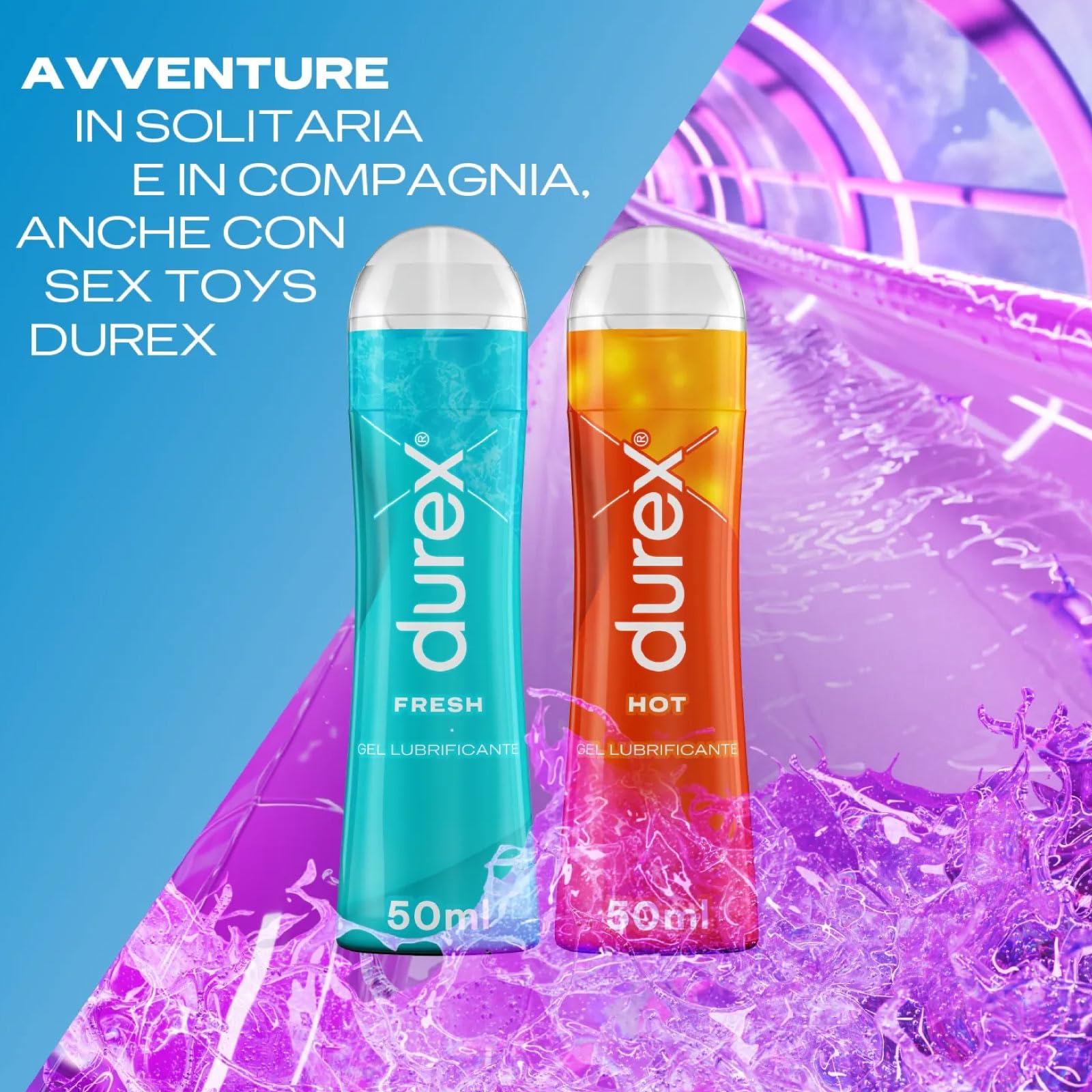 Durex Massage 2in1 + Fresh gel lubrificanti kit 3 pz base acqua
