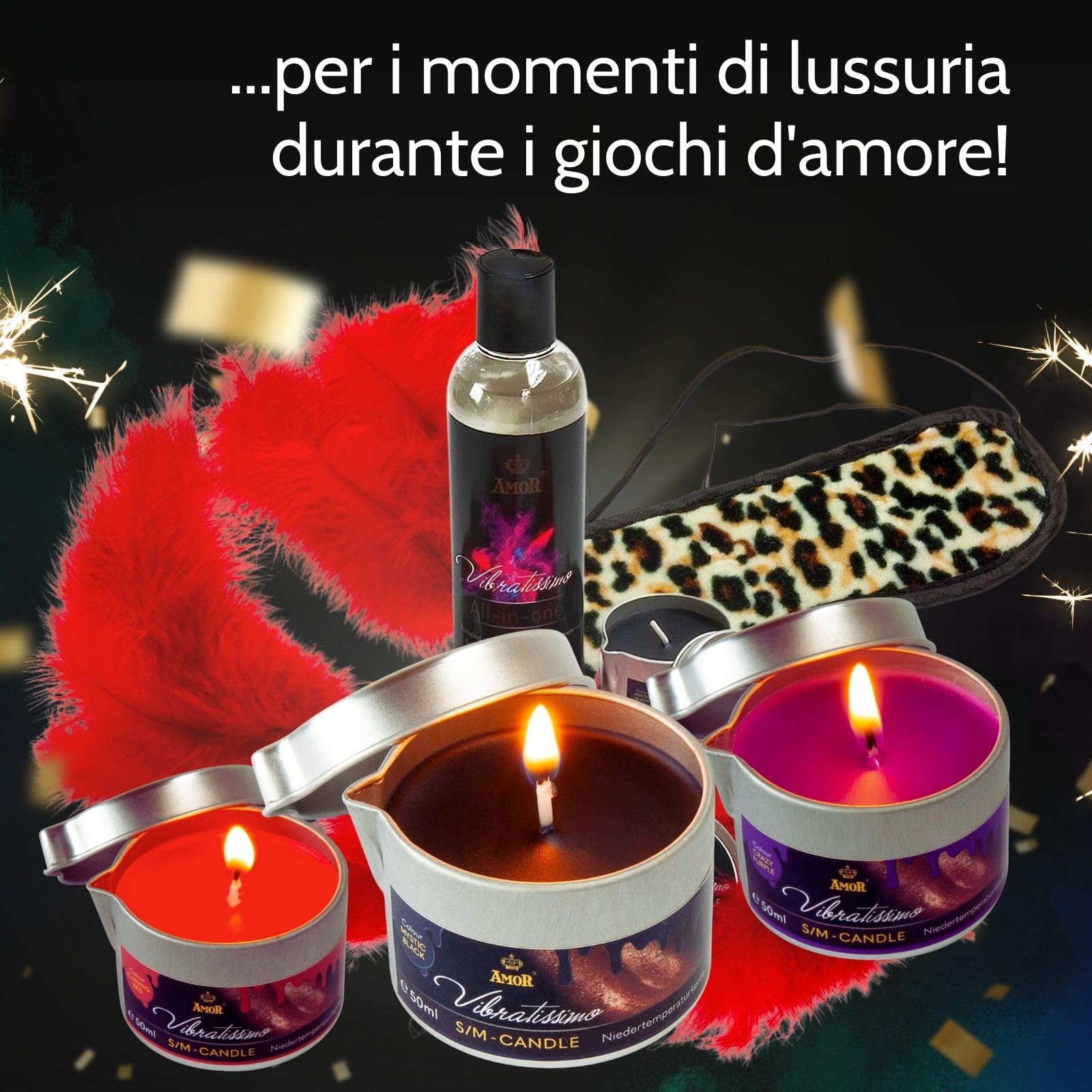 AMOR Vibratissimo Mystic Black Candela Massaggio 50 ml