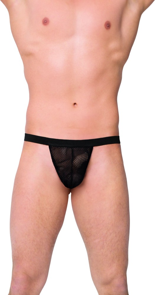 Softline Thong 4402 perizoma uomo microrete nero vedo non vedo