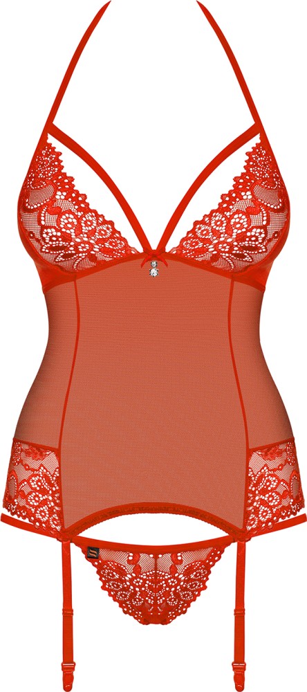 Obsessive 838-COR-3 corsetto rosso guepiere pizzo