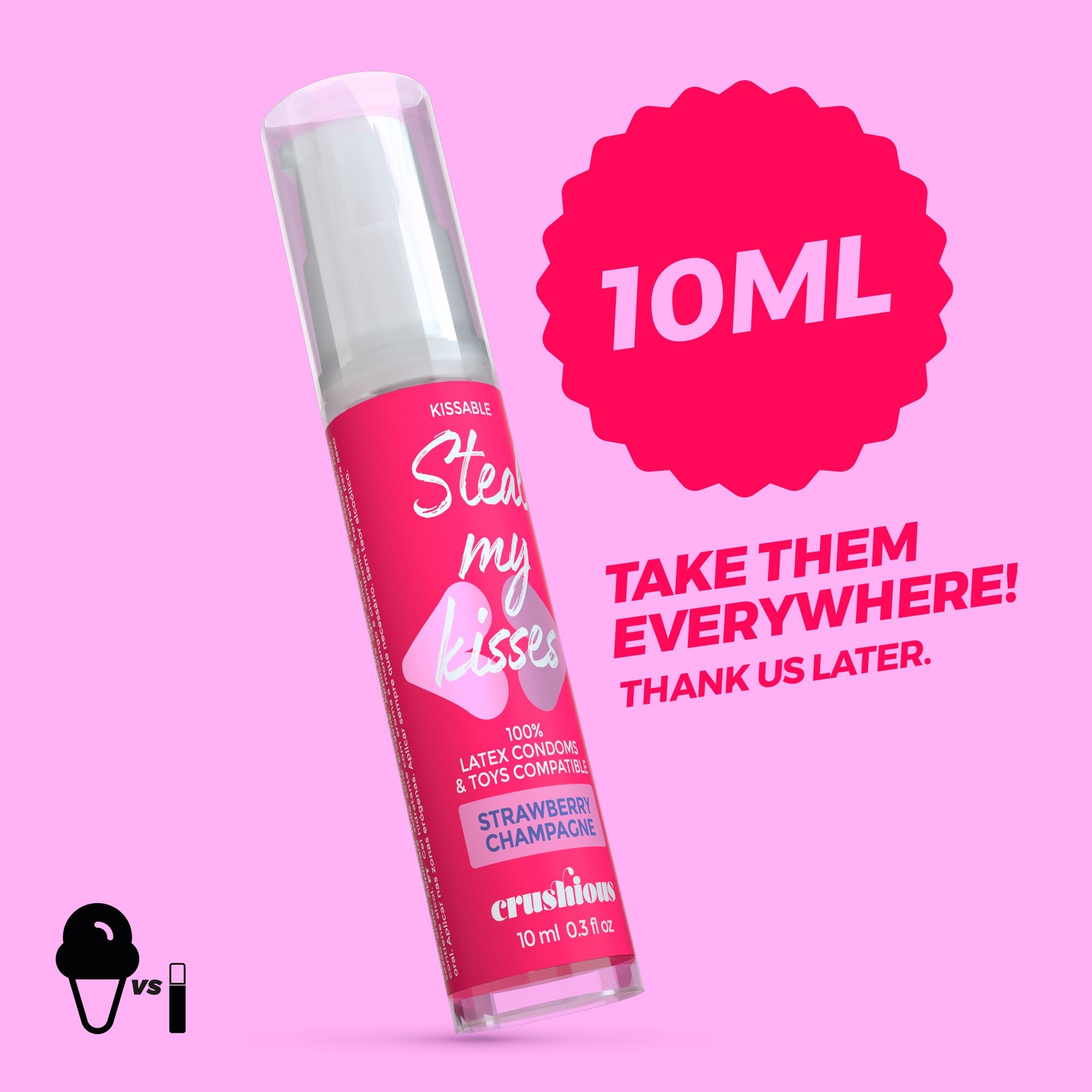 Crushious Steal My Kisses lubrificante commestibile 10 ml base acqua