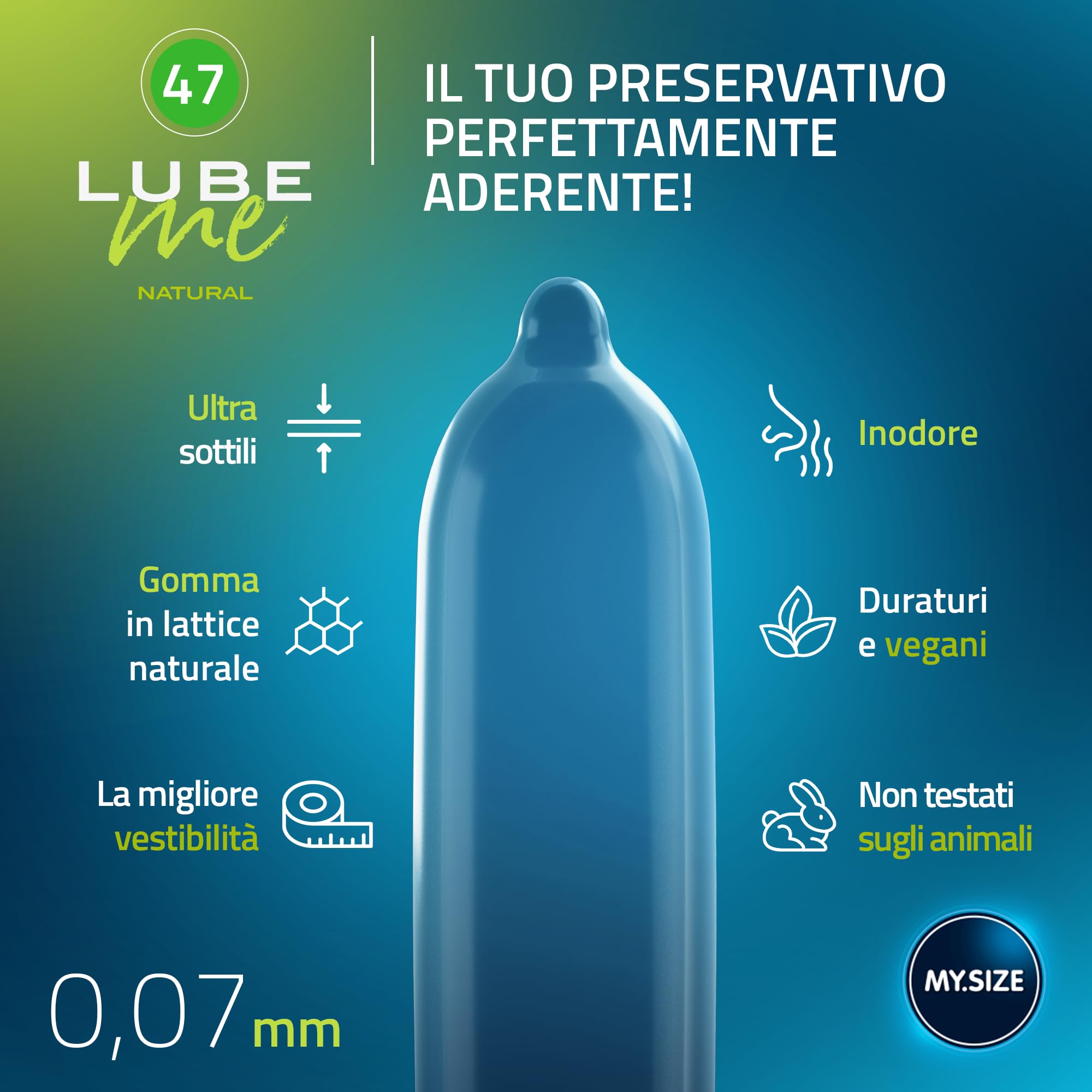 MY.SIZE PRO set preservativi 36 pezzi 47 mm + gel + candela