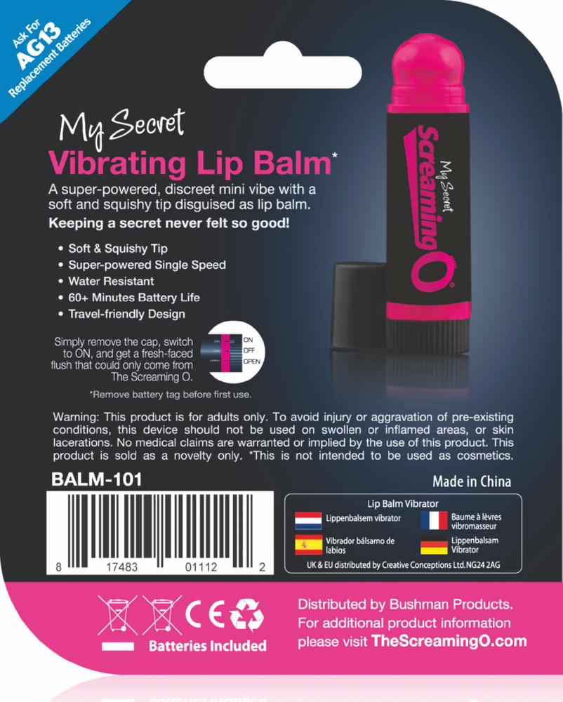 Screaming O Vibrating Lip Balm mini vibratore rossetto