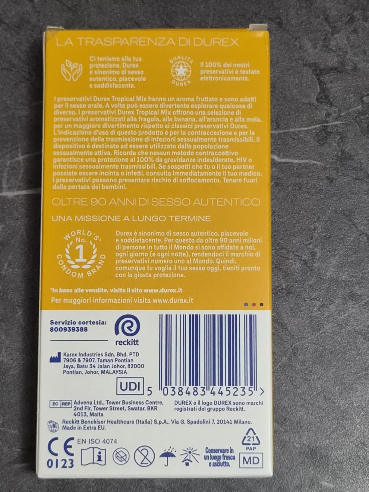 Durex Tropical preservativi 12 pz aromatizzati frutta