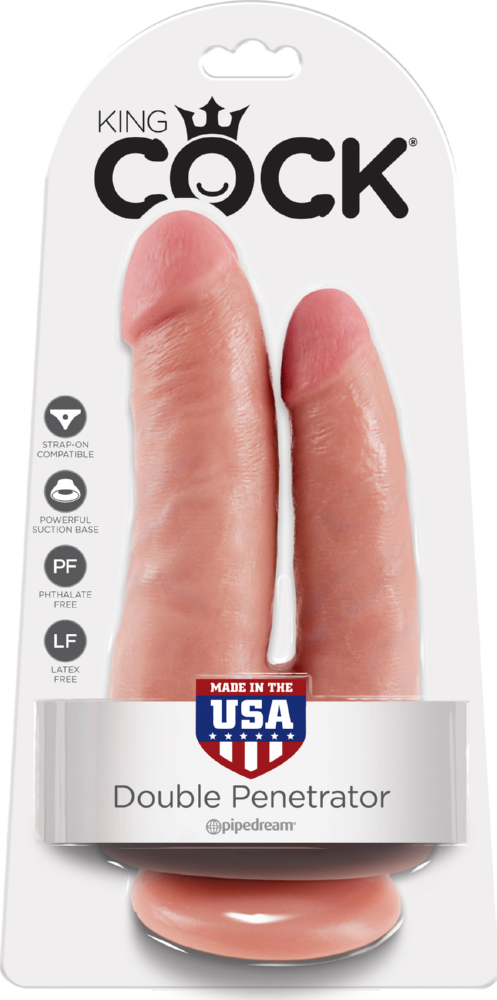 King Cock Double Penetrator doppio dildo ventosa
