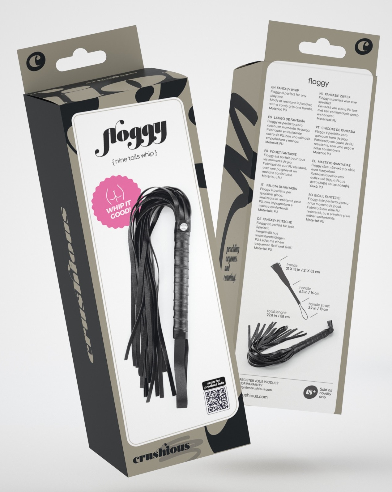 Crushious Floggy frustino bondage 58 cm similpelle