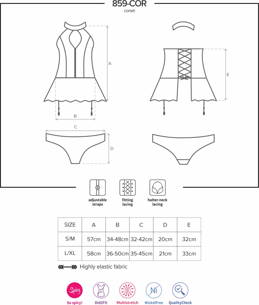 Obsessive 859-COR-1 corsetto con mutandine nero