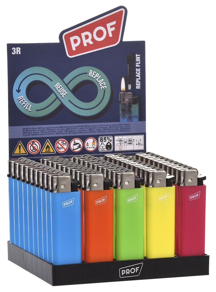 Prof Trendy Colors DL50 accendini elettronici box 50 pz assortiti