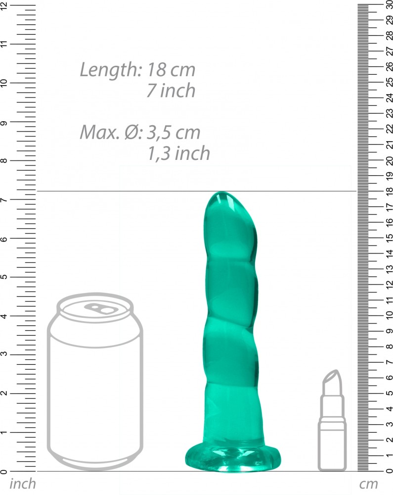 RealRock Crystal Clear 7 dildo ventosa turchese