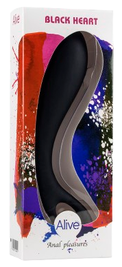 Alive Black Heart dildo anale curvo 15 cm silicone