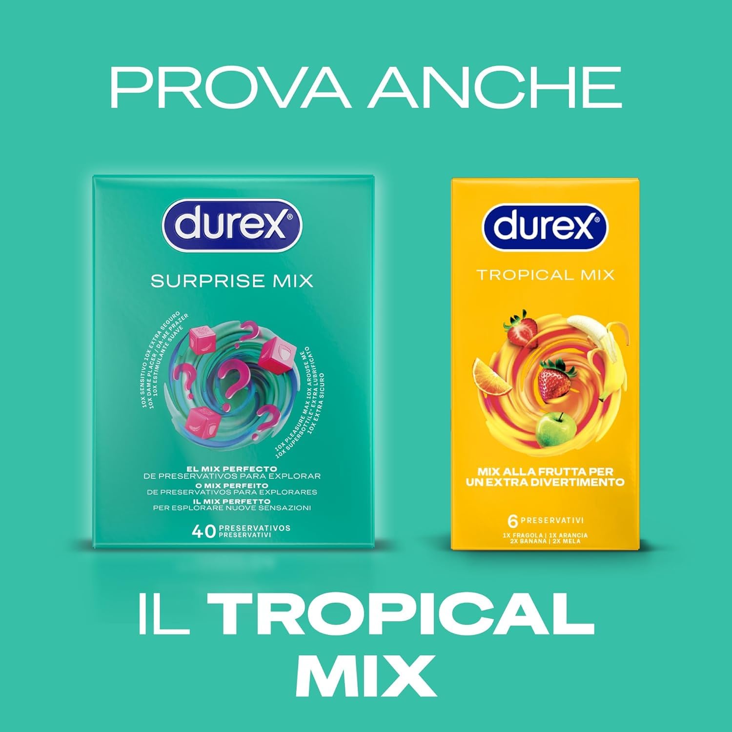 Durex Surprise Mix preservativi assortiti 40 pezzi